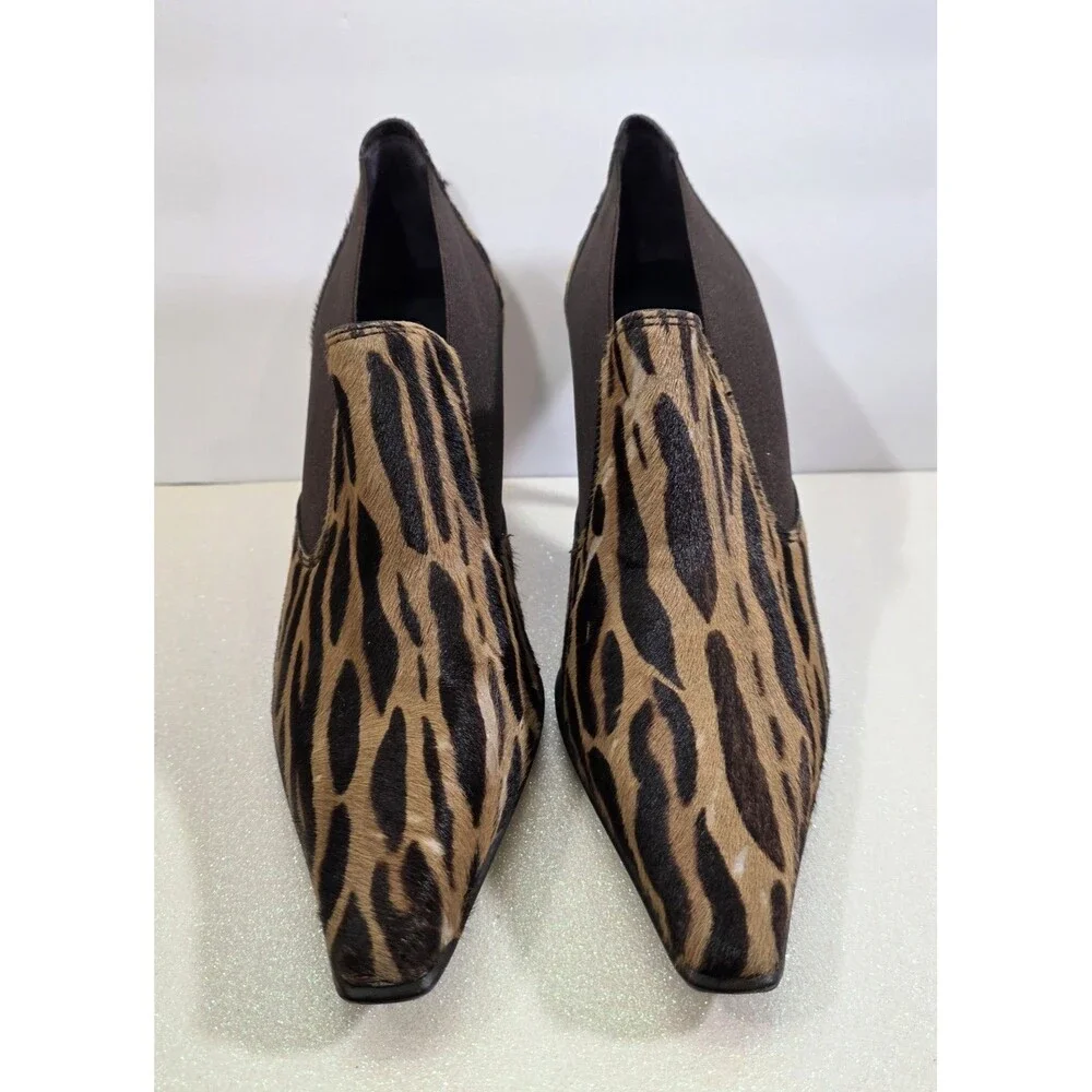 Donald J Pliner Medea S4 Haircalf Leopard Print Heels Spain Size 10 Pointed